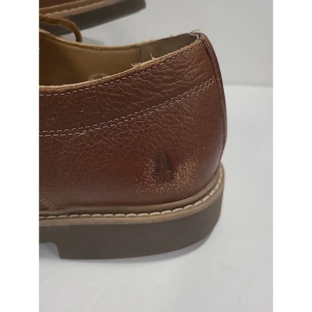 Hush Puppies Bounce Mens 10.5 Oxford Brown Leather Plain Toe Lace Up